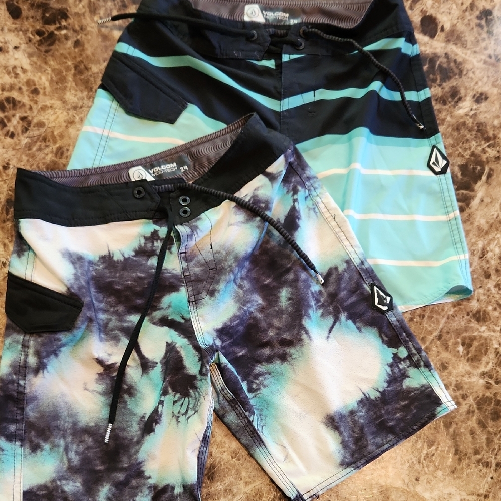 Volcom Blue and Black Board Shorts Duo
